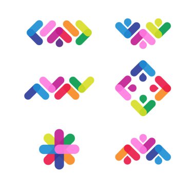 Soyut şekil logo tasarım şablonu. Renk vektörü. Yaratıcı fikir kavramı, simge, işaret, sembol, iş için kimlik, bilim, teknoloji, eğitim, inşaat, ekipman, baskı.