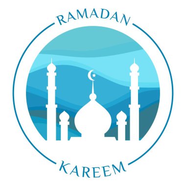Ramazan Kareem 2021 İslami vektör tasarımı kutlama pankartı, arka plan Arap İslam camisi, mubarak hilal ayı ve Arap dalgalı altın çöl desenli cami silueti.