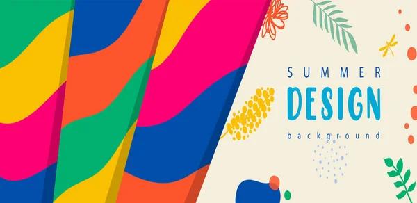 Abstrakter Sommerhintergrund Buntes Banner Floraler Flyer Design Vorlage Kunst Kreative — Stockvektor