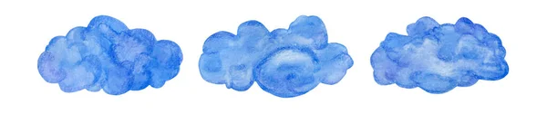 Powietrze chmury akwarela ilustracja biały tło — Zdjęcie stockowe