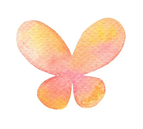 Kupu-kupu warna merah muda dan jingga abstrak pada latar belakang putih. — Stok Foto