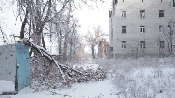 De oorlog tussen Rusland en Oekraïne. Donbass. — Stockvideo