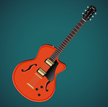 Vector electric red jazz guitar clipart