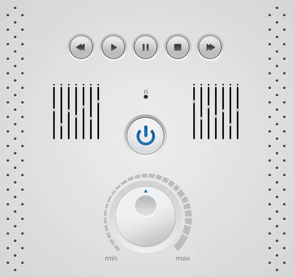 Vector media player elementos e botões isolados —  Vetores de Stock