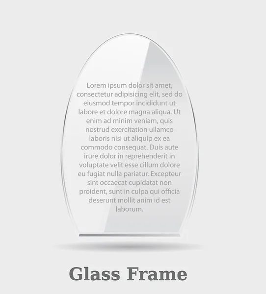 Marco vectorial abstracto de vidrio transparente — Vector de stock
