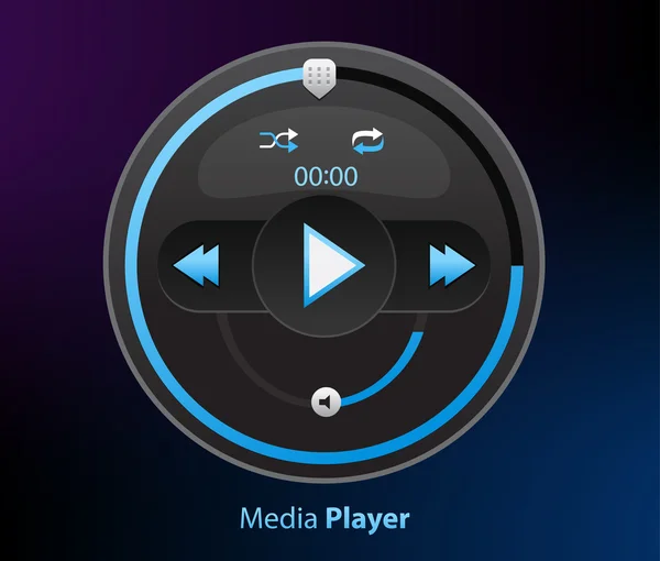 Vektor runder Hochglanz-Audioplayer isoliert auf Hintergrund — Stockvektor