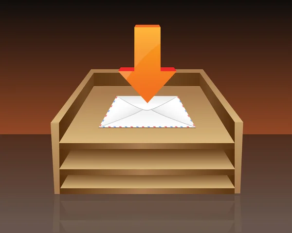 Boîte mail avec flèche — Image vectorielle