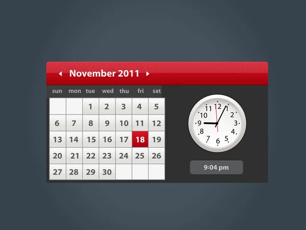 Calendario con reloj — Archivo Imágenes Vectoriales