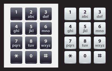 Parlak bir numara telefon tuş takımı vektör çizim