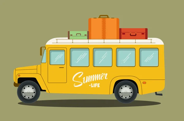 Ilustración vectorial de un bus retro — Vector de stock