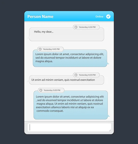 Chat frames: message vakken voor uw tekst — Stockvector
