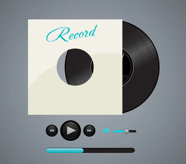 Векторний диск запису з програвачем звукової музики — стоковий вектор