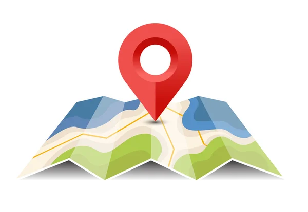 Icono de mapa con Pin Pointer — Vector de stock