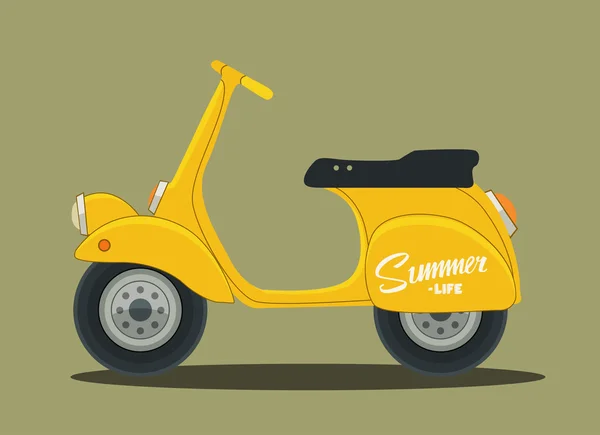 Vector retro scooter in vlakke stijl — Stockvector