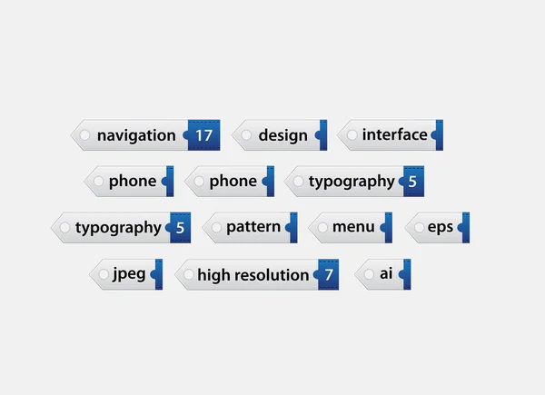 Vektor web color tag set isoliert auf weiß — Stockvektor