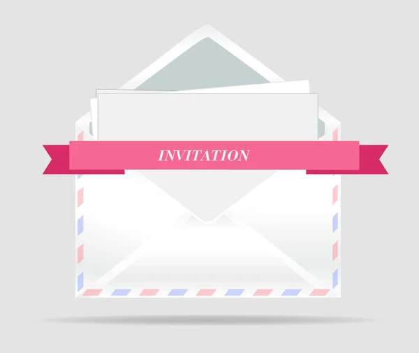 Lettre d'invitation dans l'enveloppe — Image vectorielle