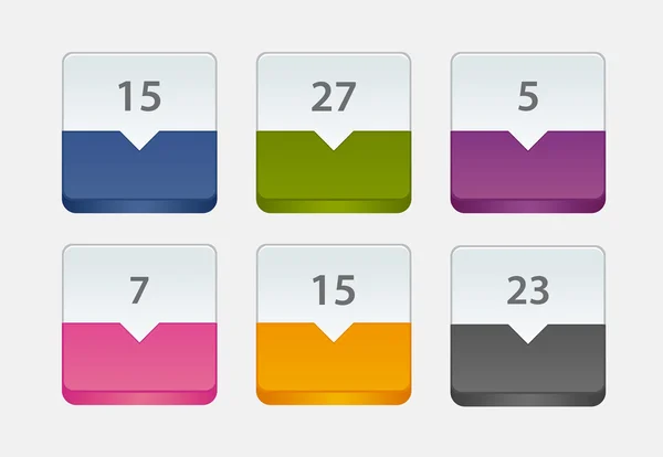 Botón de etiqueta en diferentes colores — Vector de stock
