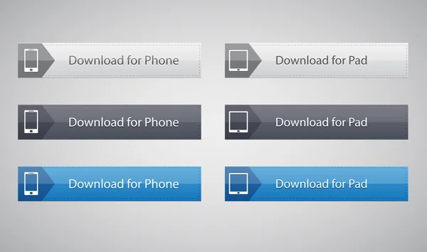 Boutons de téléchargement site Web — Image vectorielle