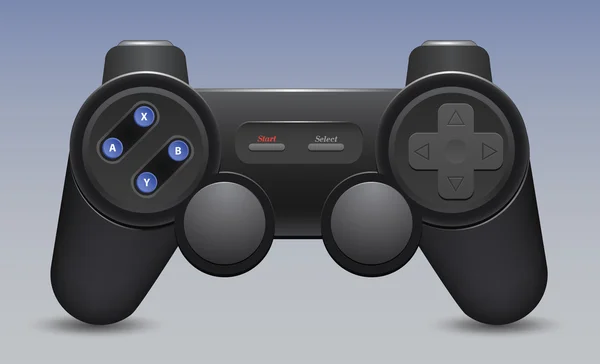 Juego negro joystick pad — Vector de stock