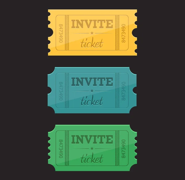 Vecteur inviter billet en trois couleurs — Image vectorielle