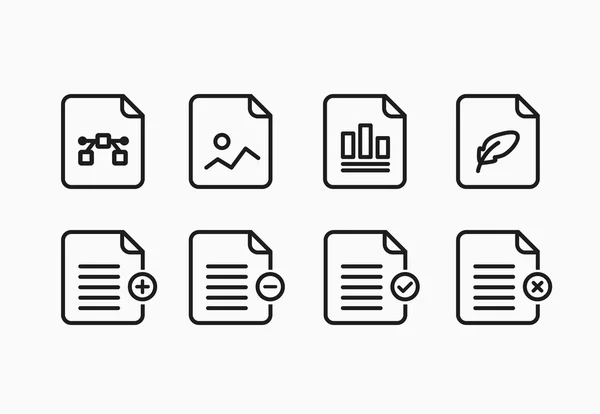 Ícones de formato de arquivo em estilo plano. Ilustração vetorial —  Vetores de Stock