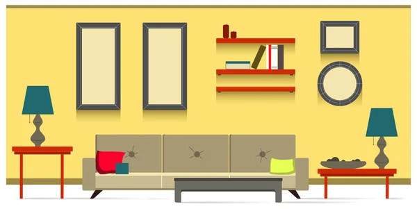 Salón interior — Vector de stock