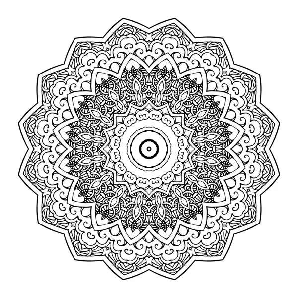 Mandala Rodada Zentangle Ornamento Padrão Vector — Vetor de Stock