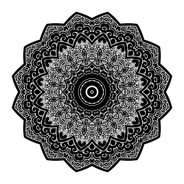 Mandala Rodada Zentangle Ornamento Padrão Vector — Vetor de Stock