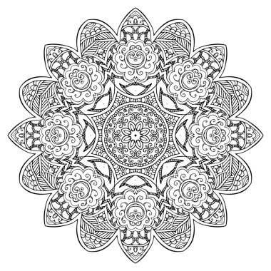Mandala Zentangle süsleme tasarlamak vektör yuvarlak
