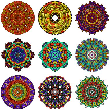 Mandala Zentangle süsleme tasarlamak vektör yuvarlak