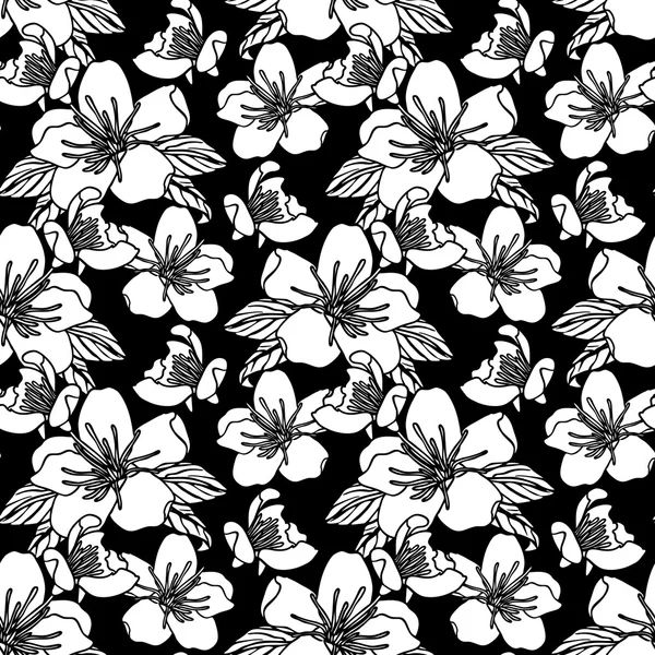 Seamless mönster med blommor lager vektor illustration — Stock vektor