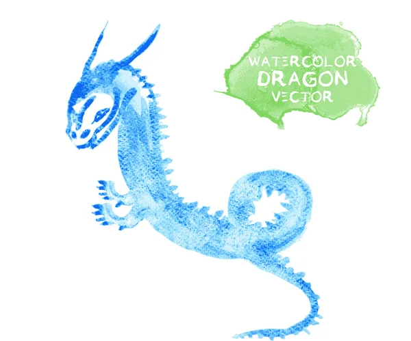 Watercolor dragon vector illustration — Stock Vector