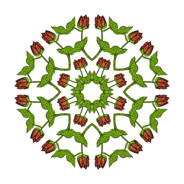 Mandala Ronda Patrón Floral Colorido Vector Ilustración — Archivo Imágenes Vectoriales