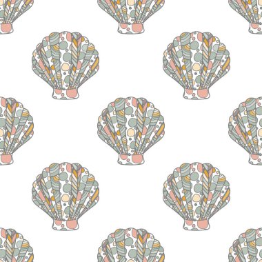 Zen sanatında kusursuz desen Deniz kabukları ve beyaz seastarlar