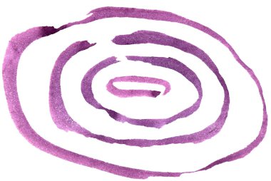 Suluboya mor boya deseni soyut eşmerkezli daireler şeklinde. Beyazda izole edilmiş