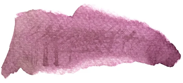 Acuarela púrpura textura de pintura forma abstracta. Aislado sobre blanco — Foto de Stock