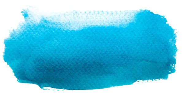 Akwarela niebieska tekstura farby abstrakcyjny kształt. Artystyczne tło grunge — Zdjęcie stockowe