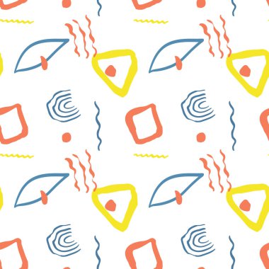 Renkli soyut geometrik şekillerle tekrar et. Asırlık modaya uygun asgari doku