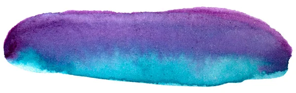 Mancha Pintura Acuarela Púrpura Azul Aislada Sobre Fondo Blanco — Foto de Stock