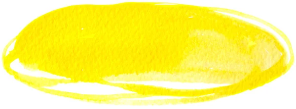 Mancha Tinta Amarela Isolada Fundo Branco — Fotografia de Stock