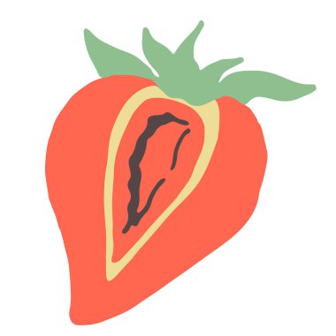 Minimalist kırmızı çilek beyaz arkaplanda izole