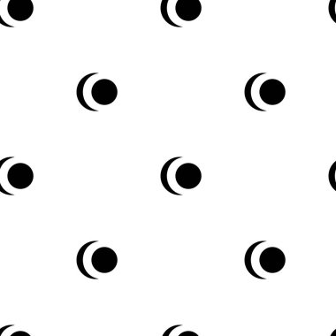 Beyaz arkaplanda siyah ayları olan tek renkli, pürüzsüz desen.