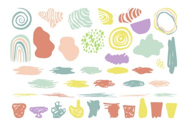 Modern modaya uygun soyut geometrik dokulu şekiller. İskandinav tarafsız renkleri