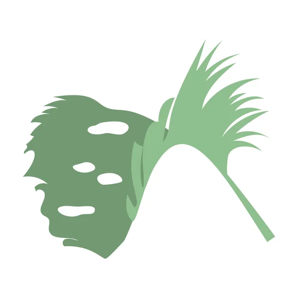 Hoja de palmera verde boho. Aislado sobre fondo blanco — Vector de stock