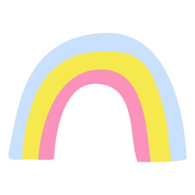 Renkli Boho gökkuşağı. Beyaz arkaplanda izole.