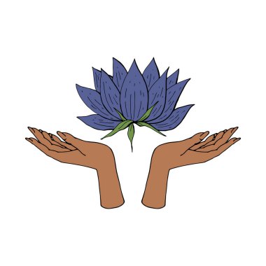 Bayan El Nilüfer 'in klasik boho çizimi.