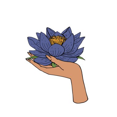 Bayan El Nilüfer 'in klasik boho çizimi.