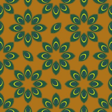 stilize tavus kuşu tüyü Dikişsiz desen vektör