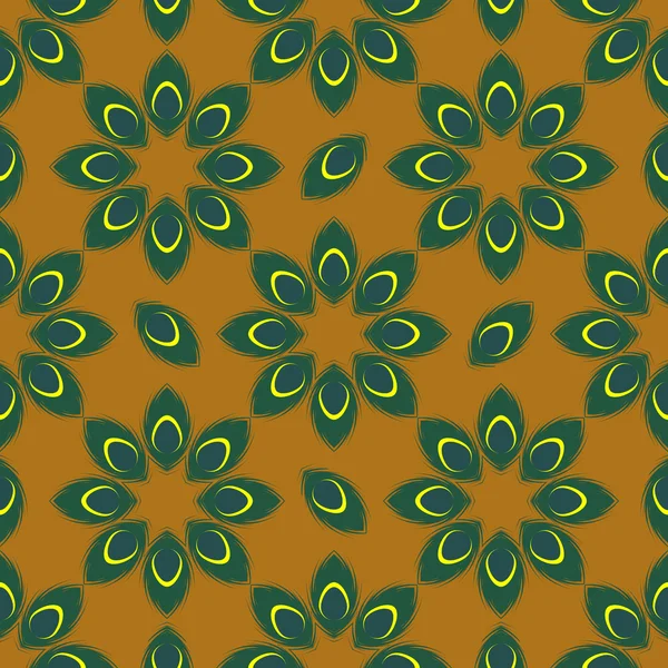 Vecteur de motif sans couture de plume de paon stylisé — Image vectorielle