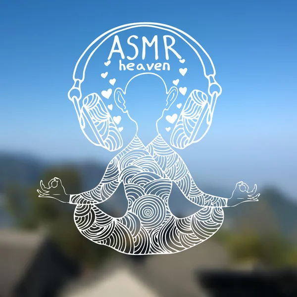 bir adamın kulaklık ile soyut illüstrasyon